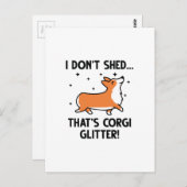 Corgi Glitter Briefkaart (Voorkant / Achterkant)