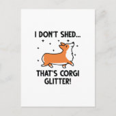 Corgi Glitter Briefkaart (Voorkant)