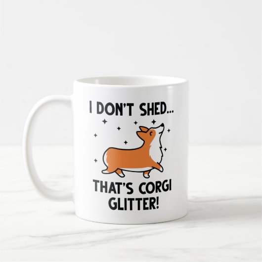 Corgi Glitter Koffiemok (Links)
