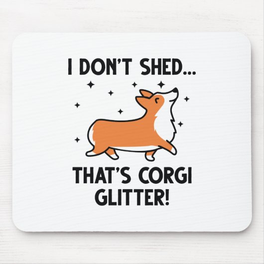 Corgi Glitter Muismat (Voorkant)