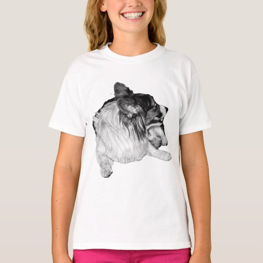Corgi Glow in Grey T-shirt (Voorkant)