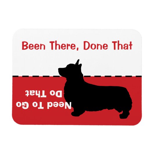 Corgi Go Potty Magnet - laat de hond uit Magneet (Horizontaal)