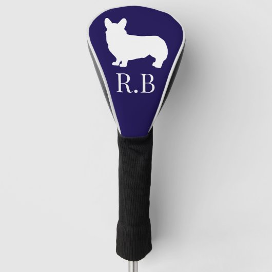 Corgi Golf Blue Navy Golfheadcover (Voorkant)