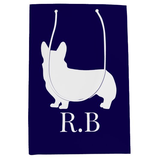 Corgi Golf Blue Navy Medium Cadeauzakje (Voorkant)