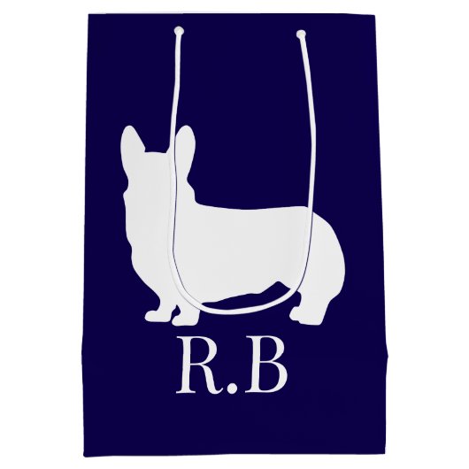 Corgi Golf Blue Navy Medium Cadeauzakje (Achterkant)