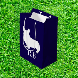 Corgi Golf Blue Navy Medium Cadeauzakje