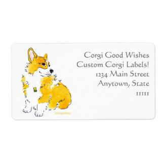 Corgi Good Wishes Aangepaste etiketten