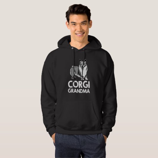 Corgi Grandma Puppy Dog grootmoeder Hoodie (Voorkant volledig)