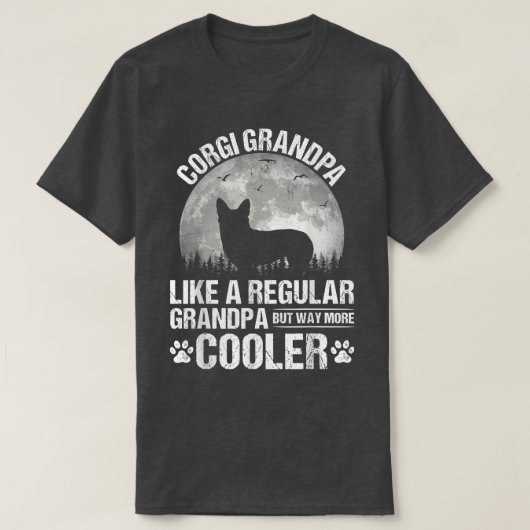 Corgi Grandpa Funny Moon Dog Vaderdag T-shirt (Design voorkant)
