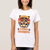 Corgi Grandpa Retro Corgi Hondenliefhebber Design T-shirt (Voorkant)