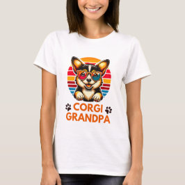 Corgi Grandpa Retro Corgi Hondenliefhebber Design T-shirt