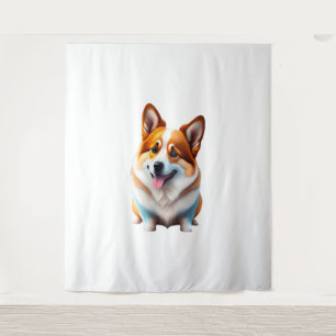 Corgi grappige hond schattig dier puppy huisdier s wandkleed