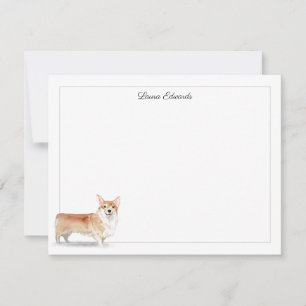 Corgi Gray Border Personalized Stationery Notitiekaartje