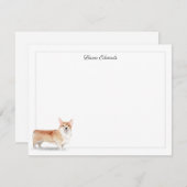 Corgi Gray Border Personalized Stationery Notitiekaartje (Voorkant / Achterkant)