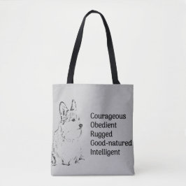 Corgi Grijze schouder/tas Tote Bag