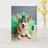 Corgi Groene Patroonkaart Kaart (Gele Bloem)