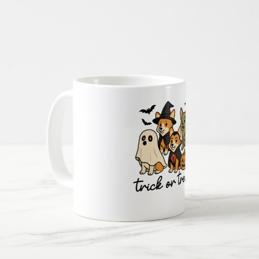 corgi halloween costume  koffiemok (Voorkant links)