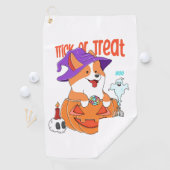 Corgi Halloween Golfhanddoek (Insitu)