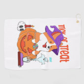 Corgi Halloween Golfhanddoek (Horizontaal)