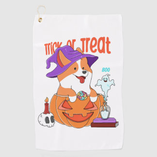 Corgi Halloween Golfhanddoek