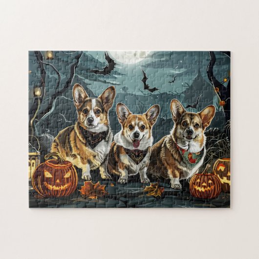 Corgi Halloween Griezelig Legpuzzel (Horizontaal)