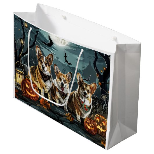 Corgi Halloween Griezend Groot Cadeauzakje (Voorkant Gekanteld)