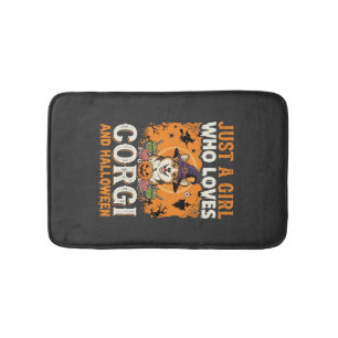 Corgi Halloween Heksenmeisje Vintage Horror Badmat