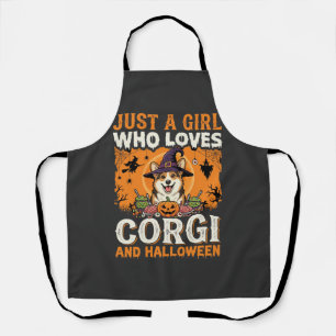 Corgi Halloween Heksenmeisje Vintage Horror Schort