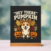 Corgi Halloween Hey There Pompoen Design Acryl Bord (Neutraal)