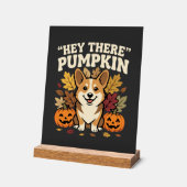 Corgi Halloween Hey There Pompoen Design Acryl Bord (Hoek)