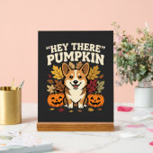 Corgi Halloween Hey There Pompoen Design Acryl Bord (Huwelijk)