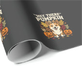 Corgi Halloween Hey There Pompoen Design Cadeaupapier (Rol Hoek)