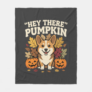 Corgi Halloween Hey There Pompoen Design Fleece Deken
