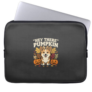 Corgi Halloween Hey There Pompoen Design Laptop Sleeve