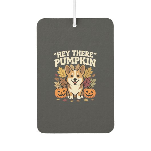Corgi Halloween Hey There Pompoen Design Luchtverfrisser (Voorkant)