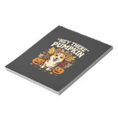 Corgi Halloween Hey There Pompoen Design Notitieblok (Linkerzijde)