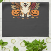 Corgi Halloween Hey There Pompoen Design Theedoek (Gevouwen)