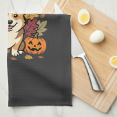 Corgi Halloween Hey There Pompoen Design Theedoek (Quarter Fold)