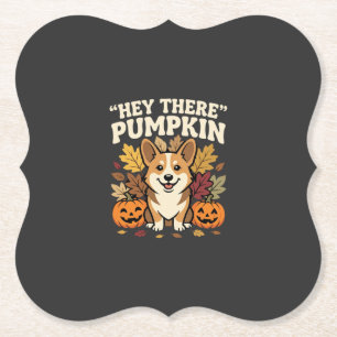 Corgi Halloween Hey There Pompoen Ontwerp Kartonnen Onderzetters
