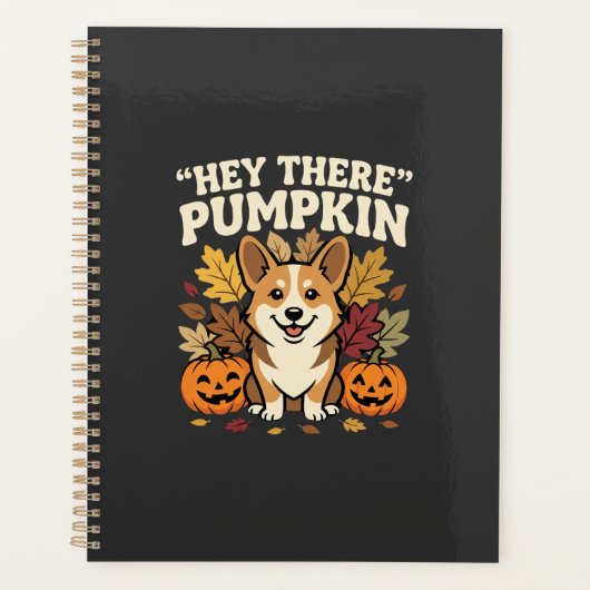 Corgi Halloween Hey There Pompoen Ontwerp Planner (Voorkant)