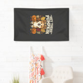 Corgi Halloween Hey There Pompoen Ontwerp Spandoek (Insitu)