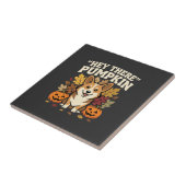 Corgi Halloween Hey There Pompoen Ontwerp Tegeltje (Zijkant)