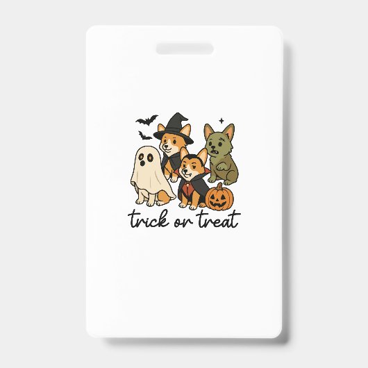 corgi halloween kostuum badge (Voorzijde)