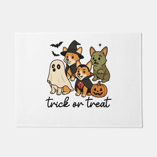 corgi Halloween kostuum Deurmat (Voorkant)