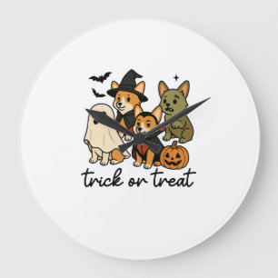 corgi halloween kostuum  grote klok