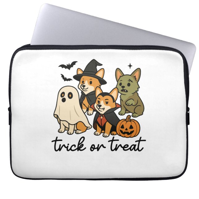 corgi halloween kostuum  laptop sleeve (Voorkant)