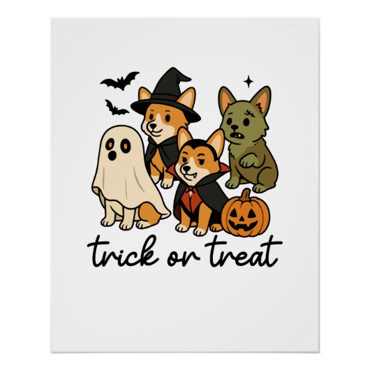 corgi halloween kostuum perfect poster (Voorkant)