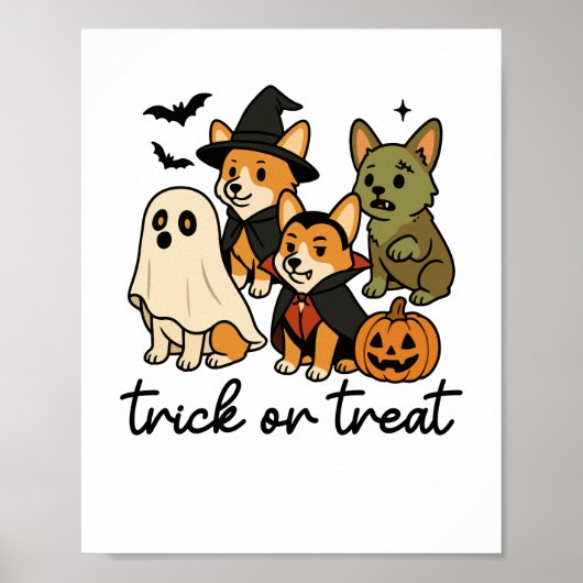 corgi halloween kostuum poster (Voorkant)