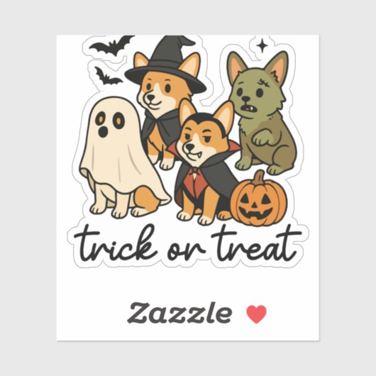 Corgi Halloween kostuum Sticker (Vel)