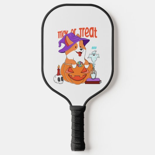 Corgi Halloween Pickleball Paddle (Voorkant)